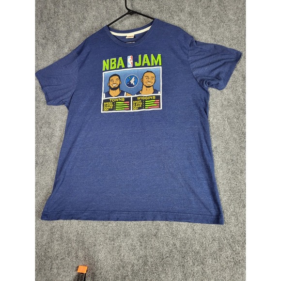 NBA Jam‎ Homage Timberwolves Towns Wiggins Graphic Tee Shirt Men Sz XXL Gaming - Picture 1 of 9